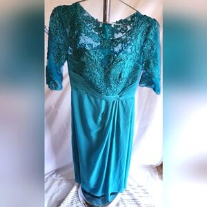 Elegant Teal Lace Dress